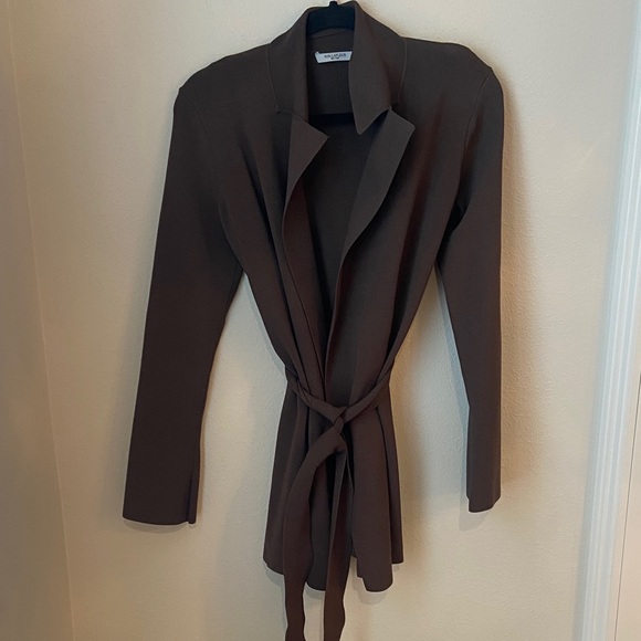 M.M.LaFleur Merritt Jardigan Ash Knit Belted Blazer Cardigan Size M - Picture 2 of 6